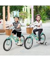 Hongge 16 Inch Kids Bike Bicycle with Training Wheels and 2 Brake System Ages 4-7 Years Old-16 inches