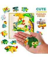 Quokka 28 Pieces Wooden Toddlers Puzzles for Ages 3-5 – Animal Toys