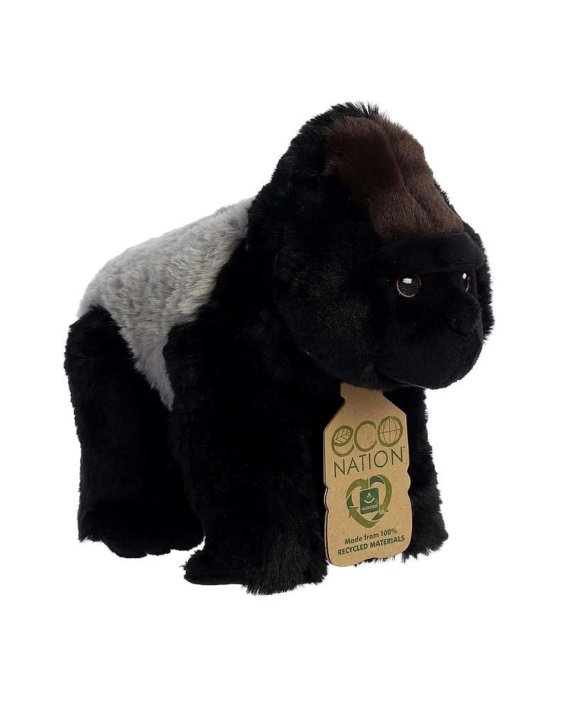 Aurora Small Silverback Gorilla Eco Nation Eco-Friendly Plush Toy Black 7.5"