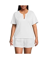 Lands' End Plus Supima Notch Neck T-shirt