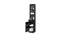 Slickblue Mdf High Cabinet with Triamine Finish – 1 Door, 1 Drawer & 3 Compartments