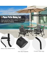 Sugift Patio Dining Set for 4 with Umbrella Hole