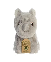 Aurora Mini Rhinoceros Eco Nation Eco-Friendly Plush Toy Gray 5"