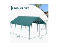 gaomon Carport Canopy 10'x20' Heavy Duty Car Canopy Outdoor Storage Shed Uv Resistant Waterproof Portable Garage for Car, Party, Dark Green