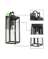 Flynama Dusk to Dawn 1-Light Matte Black Sensing Outdoor Hardwired Wall Sconce with No Bulb Included