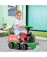 Hongge 6V Electric Kids' Ride-On Train with 16-Piece Track Set
