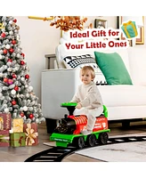 Hongge 6V Electric Kids Ride On Car Toy Train with 16 Pieces Tracks-Green