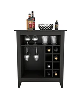 Depot E-shop Mojito Bar Cabinet, Six Built-in Wine Rack, One Open Drawer, Shelf