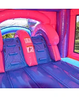 JumpOrange Purplish Commercial Grade Bounce House Water Slide Combo with Pool for Kids and Adults (with Blower), Basketball Hoop, Wet Dry Use, Outdoor