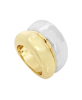 Robert Lee Morris Soho Two Tone Ribbed Statement Band Ring - Two