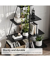 gaomon Bookcase, 4-Tier Ladder Bookshelf, A-Shaped Ladder Shelf Display, Ladder Shelf Storage Organizer for Living Room
