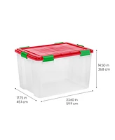 Iris Usa Iris 2pk 74qt Weatherpro Holiday Storage Tote Bin, Red/Green