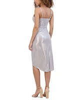 Siena Women's Metallic Tulip-Hem Bodycon Dress