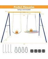 Sugift 660 Lbs Extra-Large A-Shaped Swing Stand with Anti-Slip Footpads (Without Seat)