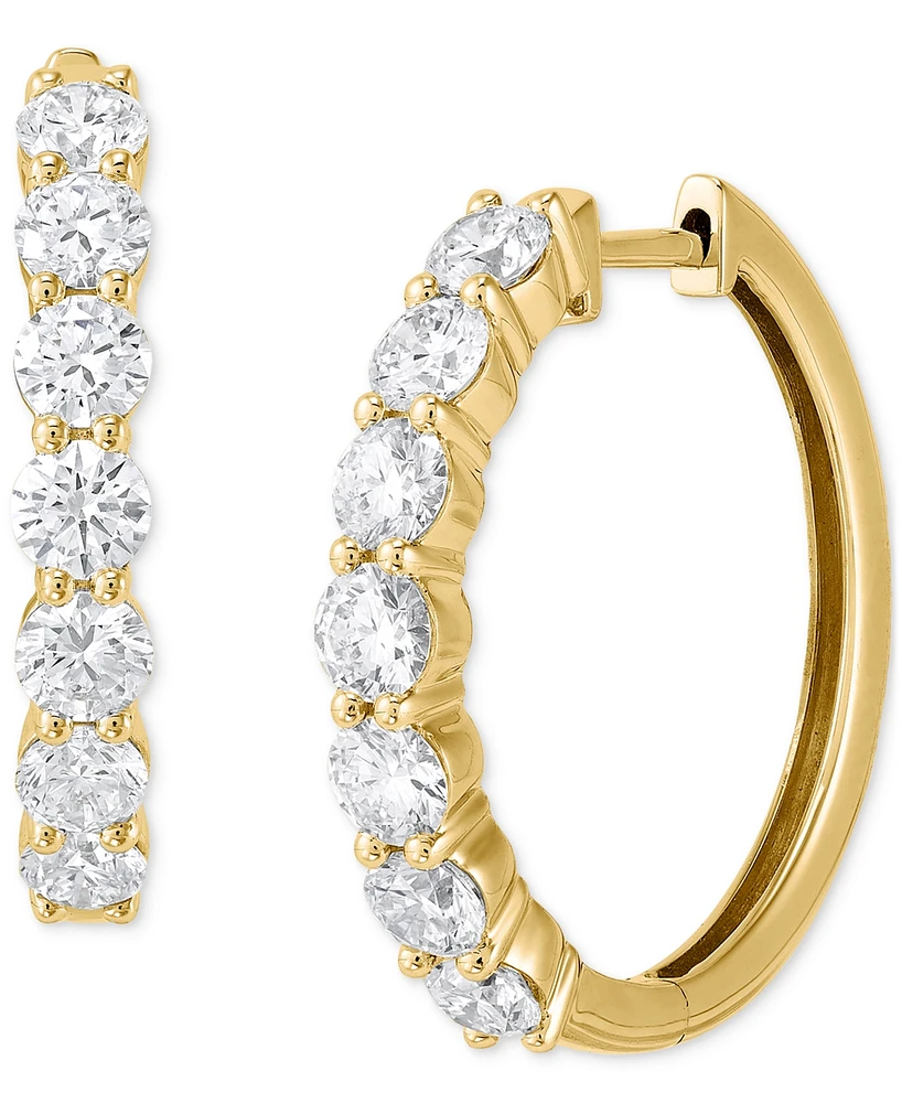 Grown With Love Lab Diamond Small Hoop Earrings (2 ct. t.w.) 14k White or Yellow Gold