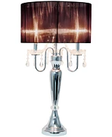 Lalia Home 31" Chrome Cascading Crystal Table Lamp