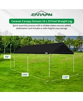 Caravan Canopy Domain 10 x 20' Straight Leg Instant Canopy Tent Set w/Sidewalls