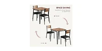 gaomon Dining Table for 2, Small Table and Chairs Set of 2, Square Dinette Set for 2, Dinner Table Set,Brown