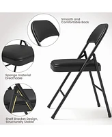 gaomon 2 Pack Grey Folding Chairs with Padded Cushion and Back, Folding Chairs for Outside, Foldable Chairs