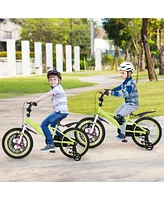 Hongge 16/18 Inch Kids Bike Adjustable with Detachable Training Wheels for 4-8 Years Old