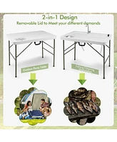 Givimo Fish Cleaning Table with 2 Sinks and 360° Rotatable Fauce