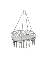 Vebreda 2 Person Hanging Hammock Chair with Cushion Macrame Swing