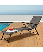 Inolait Set of 2 Adjustable Chaise Lounge Chair with 5 Reclining Positions