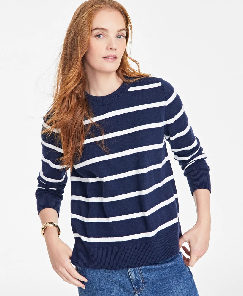 On 34th Women's Crewneck Long-Sleeve Sweater, Created for Macy's