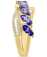 Effy Tanzanite (1-3/8 ct. t.w.) & Diamond (1/6 ct. t.w.) Ring in 14k Yellow Gold