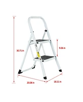 Flynama 2 Step Ladder Folding Step Stool , Lightweight Step Stools for Adults with Anti