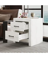 Homsee Brown Wood Accent Storage Dresser Organizer With 2 Drawers