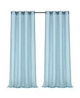 Kate Aurora 2 Piece Silver Sparkly Semi Sheer Trellis Quatrefoil Grommet Top Window Curtain Panels