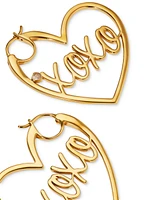 Ajoa by Nadri 18k Gold-Plated Xoxo Heart Hoop Earrings