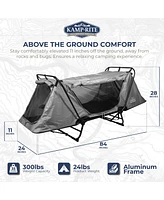 Kamp-Rite Original Quick Setup 1 Person Elevated Cot, Lounge Chair, & Tent, Gray