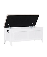 gaomon 42'' Storage Bench - Wooden Toy Chest with Seating and 2 Safety Hinge, Storage Chest Flip-Top Storage Trunk