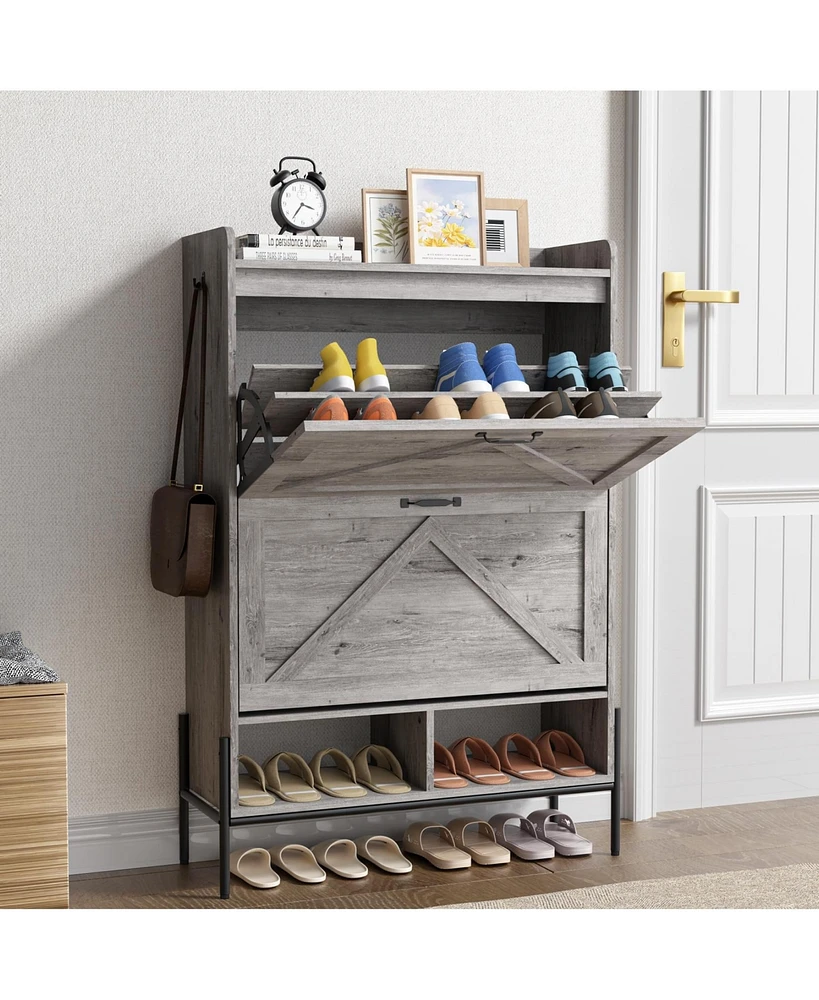 gaomon Shoe Cabinet with 2 Flip