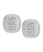 2028 Crystal Square Button Earrings