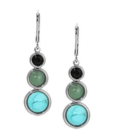 2028 Onyx Jade Turquoise Linear Earrings