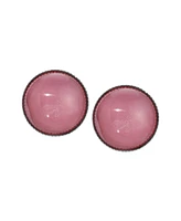 2028 Glass Round Button Earrings