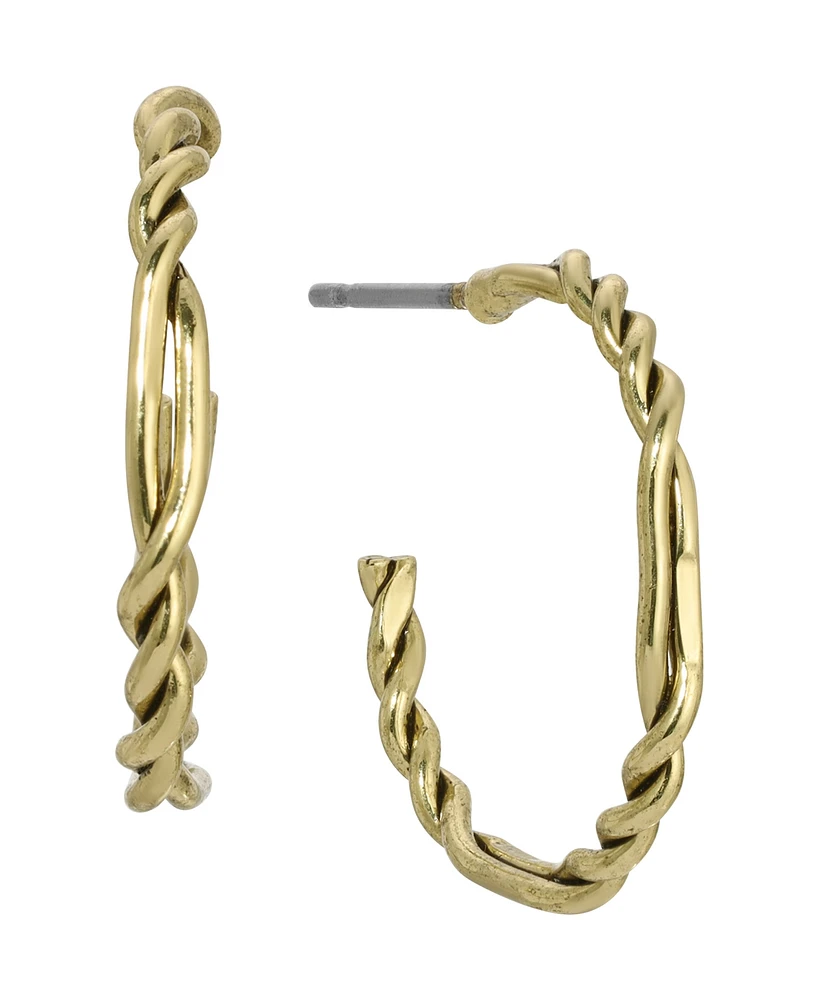 2028 Gold-Tone Twisted Hoop Earrings