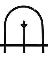 Sunnydaze Decor 2-Piece Decorative Finial Garden Landscape Fencing - 8 ft - Black