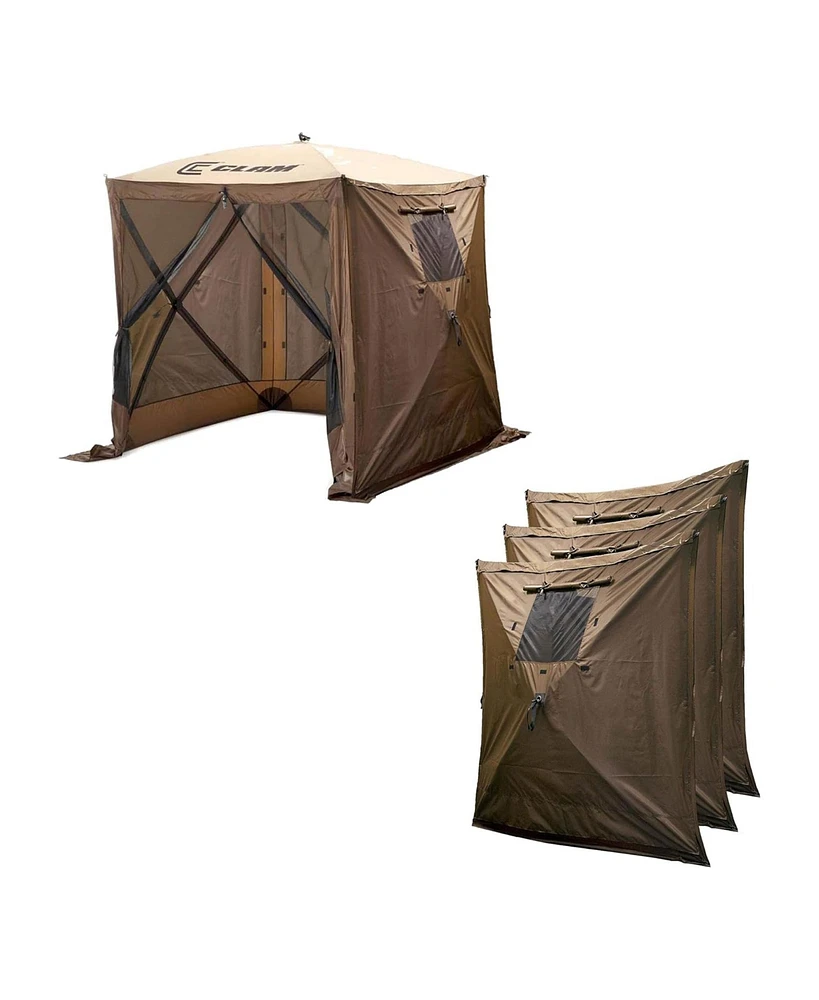 Quick-Set Clam Quick Set Traveler Portable Camping Outdoor Gazebo Canopy and 3 Wind Panels