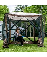 Quick-Set Clam Quick Set Traveler Portable Camping Outdoor Gazebo Canopy and 3 Wind Panels