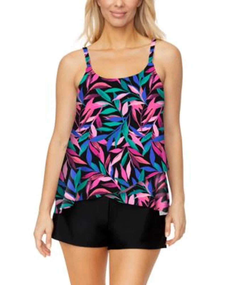 Island Escape Womens Capetown Underwire Tankini Top Pull On Swim Shorts Exclusively At Macys