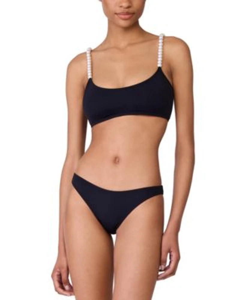 Kate Spade New York Womens Embellished Strap Bikini Top High Cut Bottoms