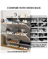 gaomon Shoe Cabinet with 4 Flip Drawers,Freestanding Shoe Storage Cabinet Organizer for Entryway,Shoe Rack Cabinet,Dry and wet Separation Shoe Organiz