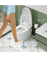 gaomon Smart Toilet, Auto Flush Smart Toilet, Modern Toilet for Bathroom, Elongated Smart Tankless Toilet with Heated Seat, Foot Sensor Operation, Aut