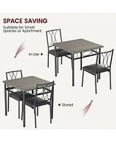gaomon Dining Table Set for 2, Kitchen Table and Chairs, Square Dining Room Table Set , 3 Piece Dining Table Set , Rustic Grey