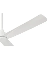 Casa Vieja 60" Sailplane Modern Industrial Indoor Outdoor Ceiling Fan 3 Blade Remote Control Matte White Finish Blades Bedroom Patio Living Room Kitch