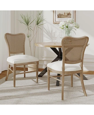 Streamdale Furniture Vintage Rattan Dining Chair: Retro Charm, Premium Comfort Set of 2